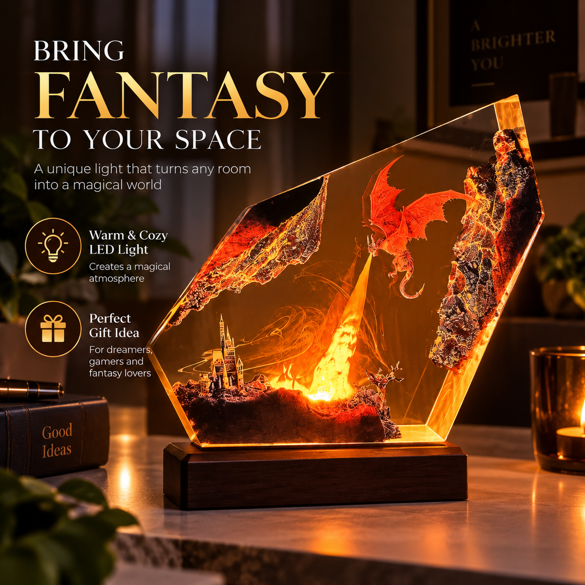 Fire Dragon Halloween Lamp By Evilery