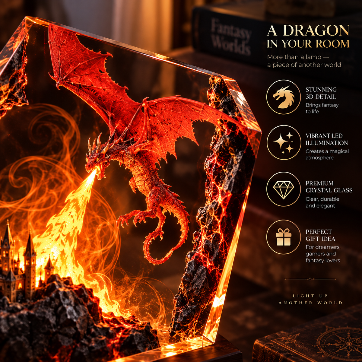 Fire Dragon Halloween Lamp By Evilery