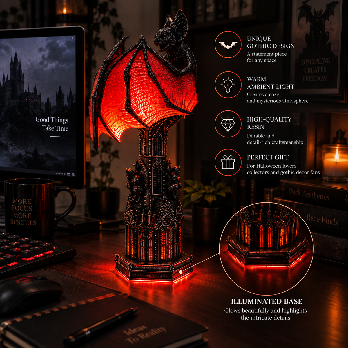 Bat Halloween Lamp By Evilery