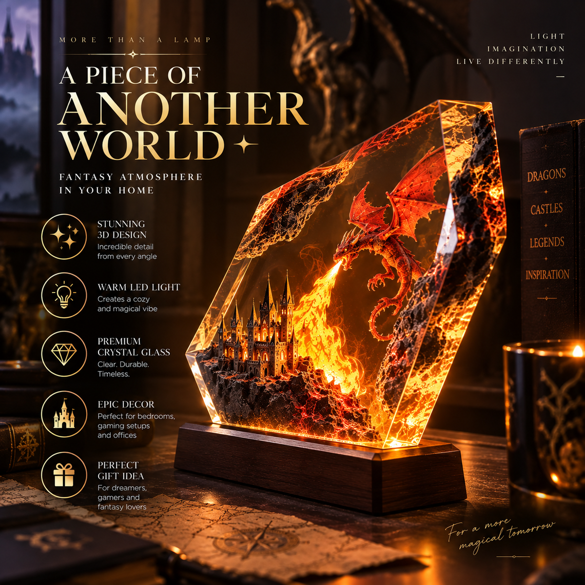 Fire Dragon Halloween Lamp By Evilery