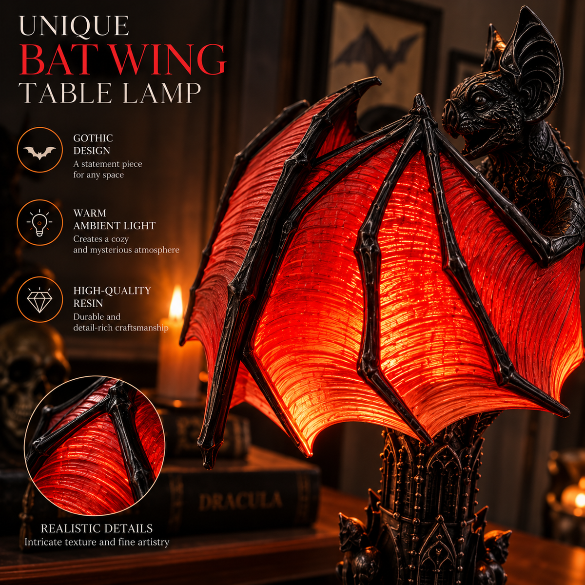Bat Halloween Lamp By Evilery