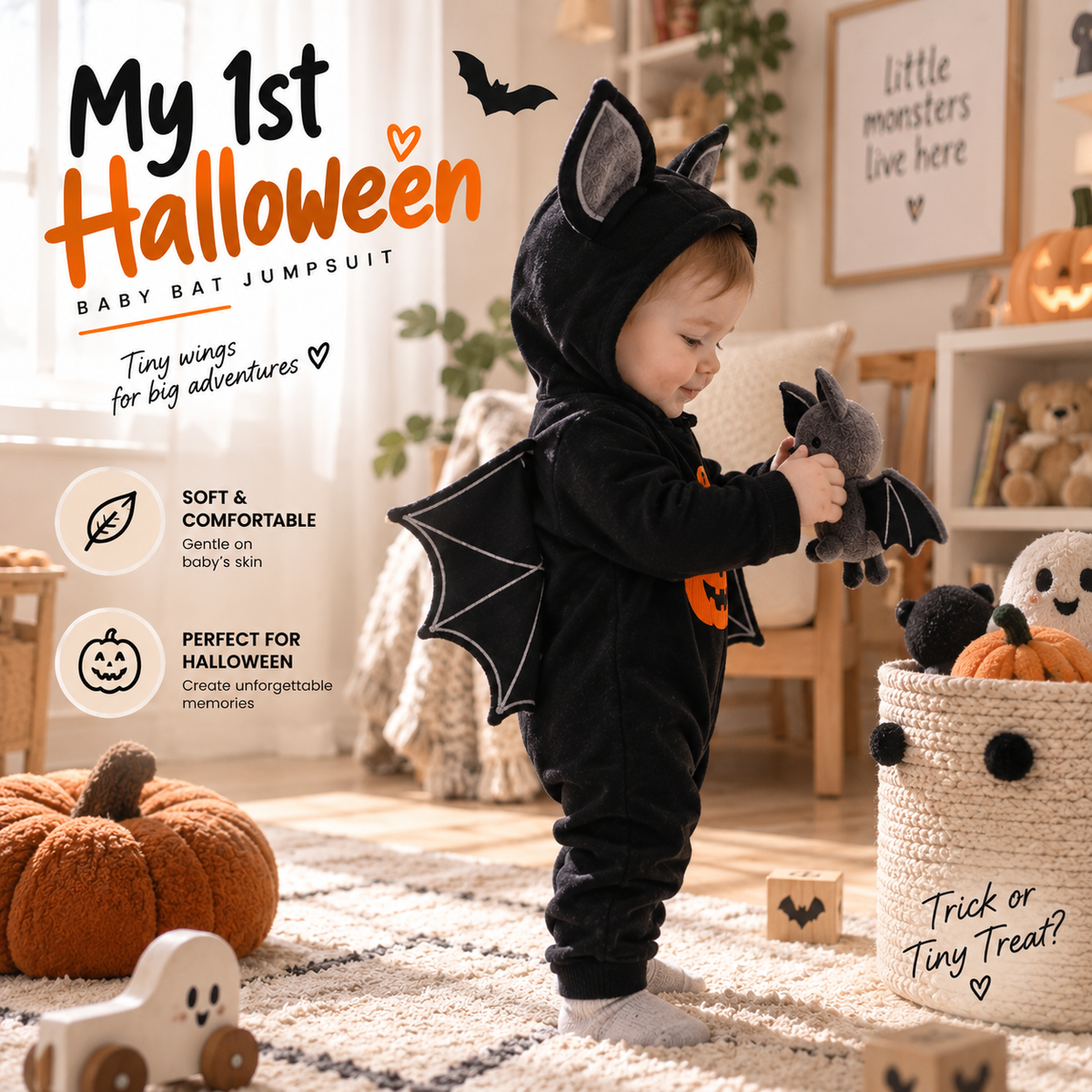 Baby Halloween Bat Costume By Evilery