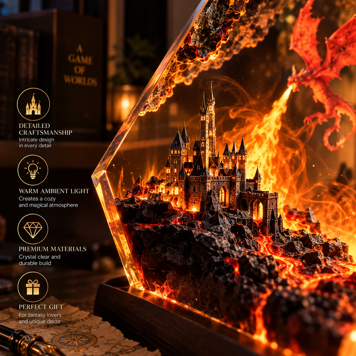 Fire Dragon Halloween Lamp By Evilery