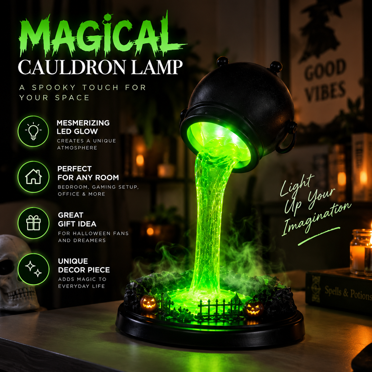 Witch Cauldron Lamp By Evilery