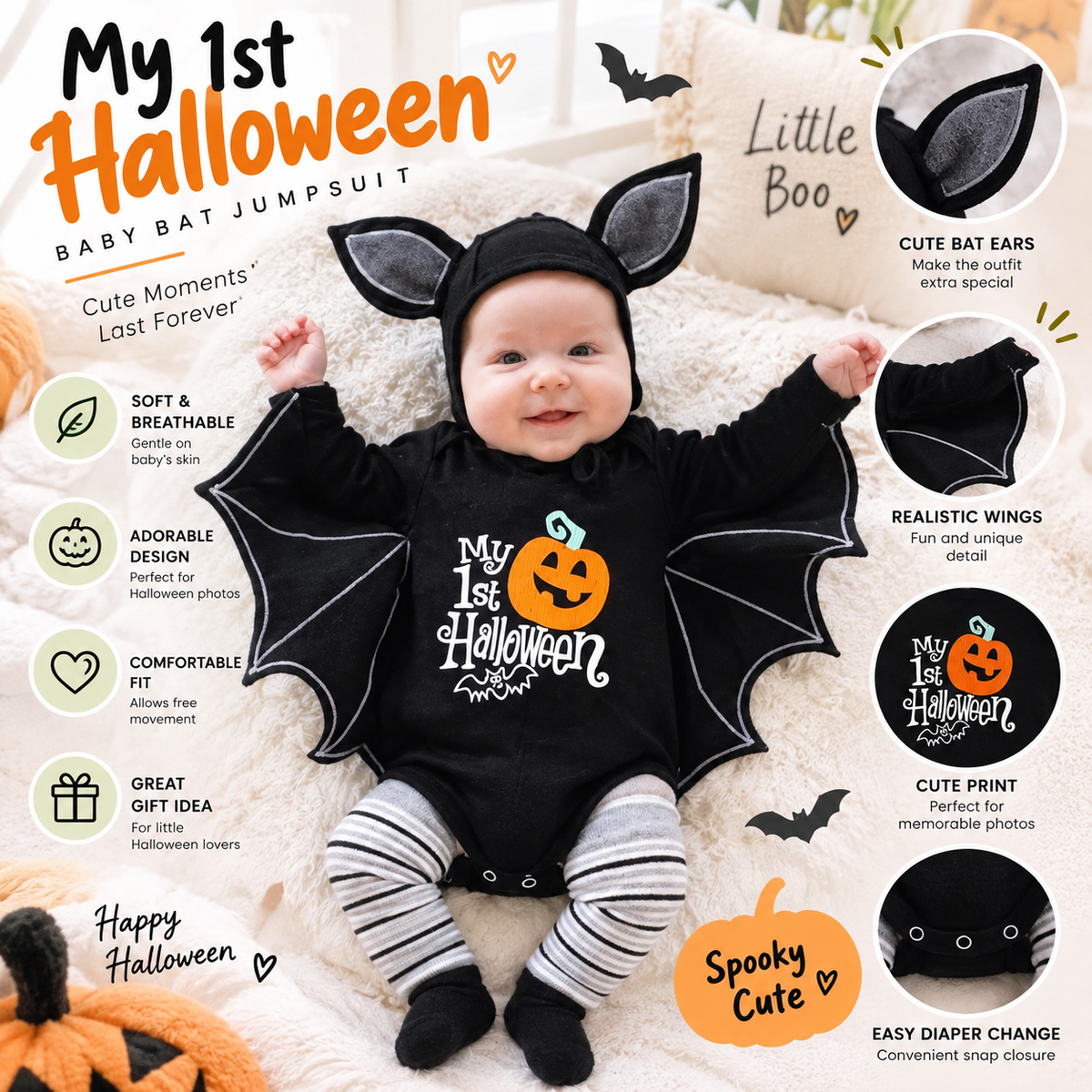 Baby Halloween Bat Costume By Evilery